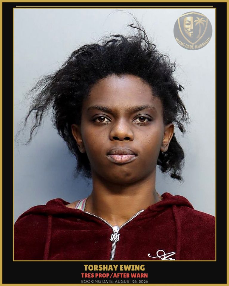 Ewing Torshay Arrested – TRES PROP/AFTER WARN – Miami-Dade County (August 26, 2026)