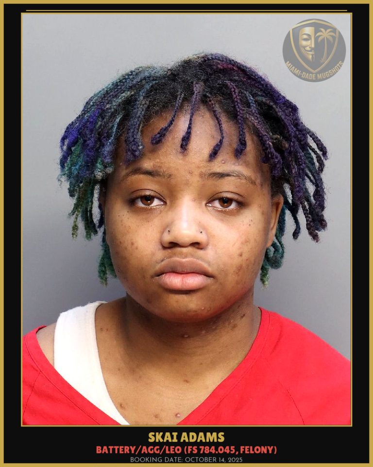 Skai Adams Arrested – Miami-Dade County (October 14, 2025)