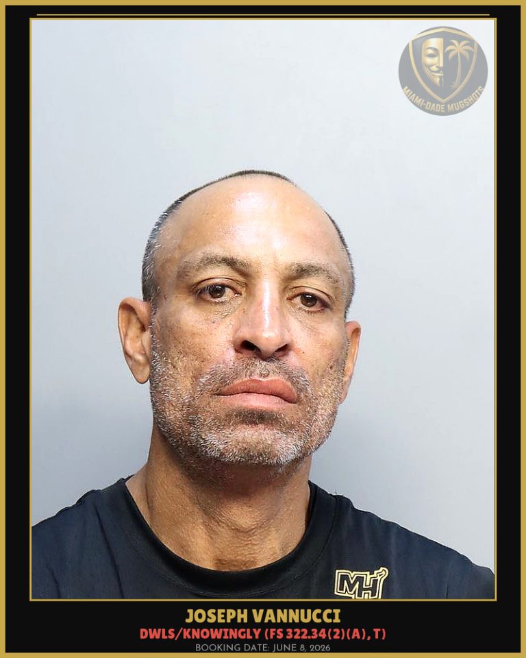 Joseph Vannucci Arrested – Miami-Dade County (June 8, 2026)