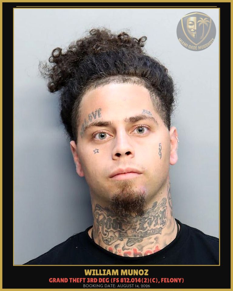 William Munoz Arrested – Miami-Dade County (August 14, 2026)
