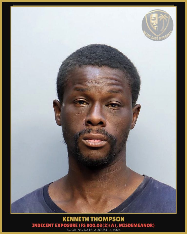 Kenneth Thompson Arrested – Miami-Dade County (August 16, 2026)