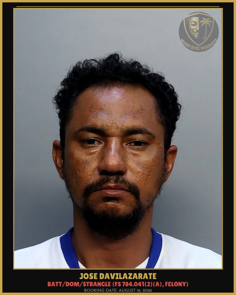 Jose Davilazarate Arrested – Miami-Dade County (August 16, 2026)