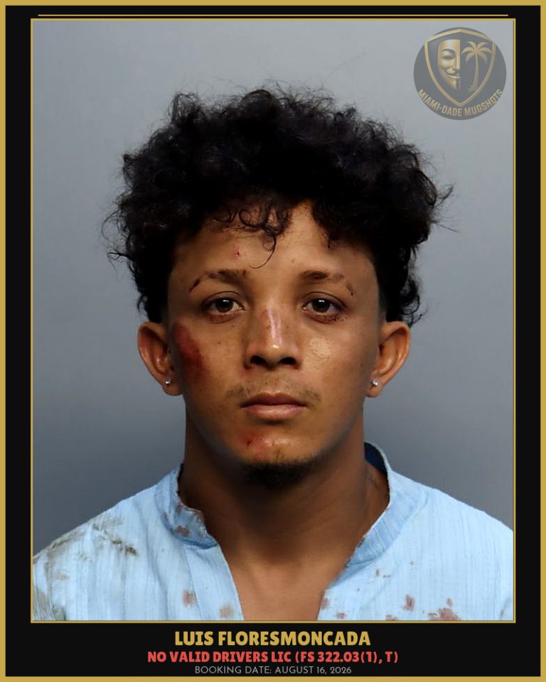 Luis Floresmoncada Arrested – Miami-Dade County (August 16, 2026)