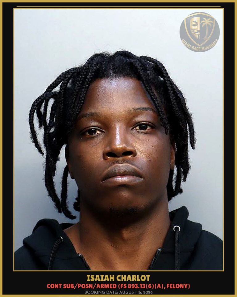 Isaiah Charlot Arrested – Miami-Dade County (August 16, 2026)