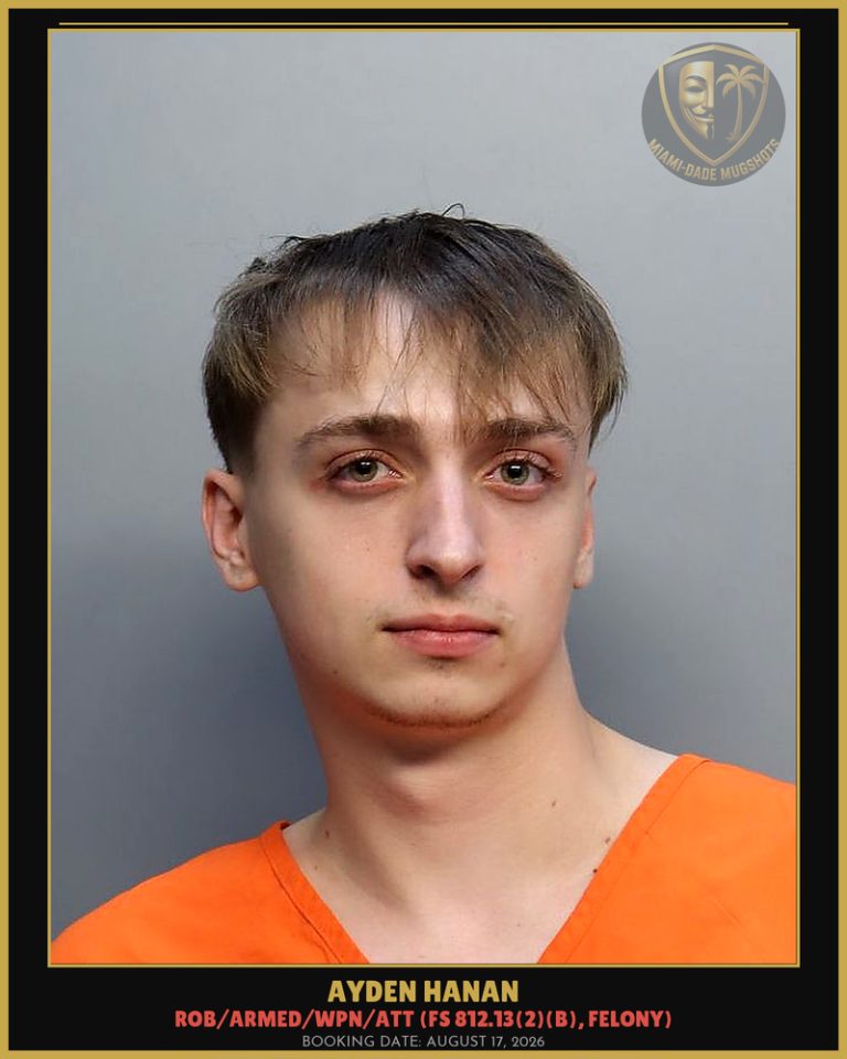 Ayden Hanan Arrested – Miami-Dade County (August 17, 2026)