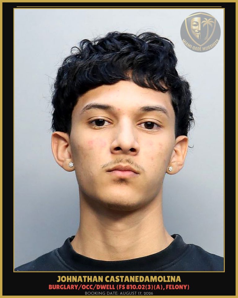 Johnathan Castanedamolina Arrested – Miami-Dade County (August 17, 2026)
