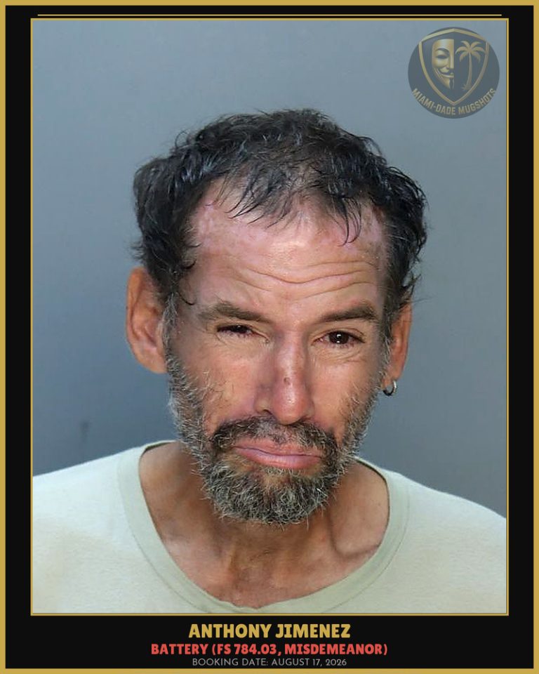 Anthony Jimenez Arrested – Miami-Dade County (August 17, 2026)