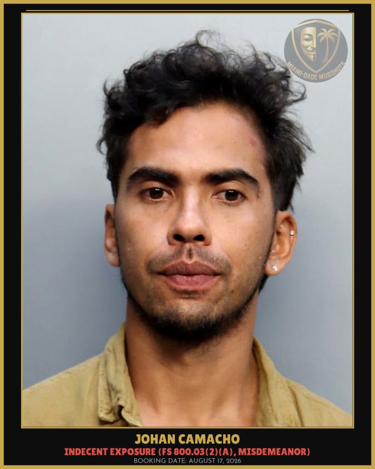 Johan Camacho Arrested – Miami-Dade County (August 17, 2026)