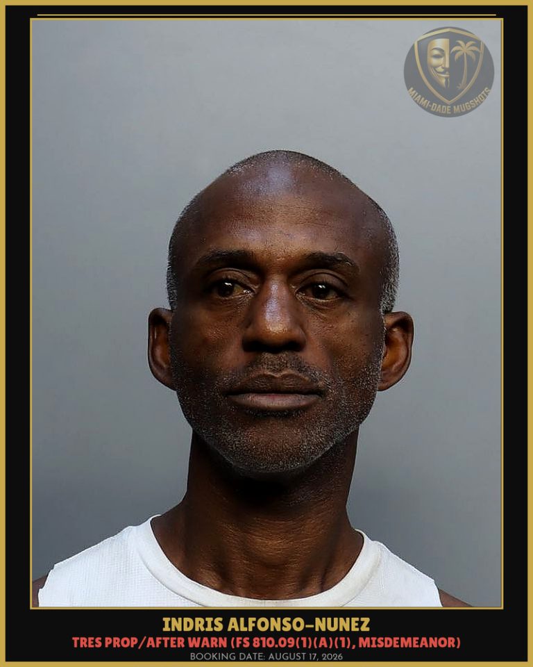 Indris Alfonso-Nunez Arrested – Miami-Dade County (August 17, 2026)