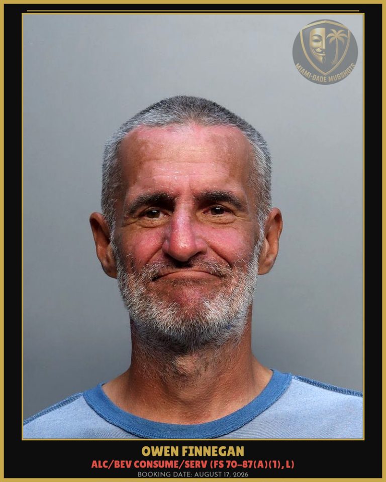 Owen Finnegan Arrested – Miami-Dade County (August 17, 2026)