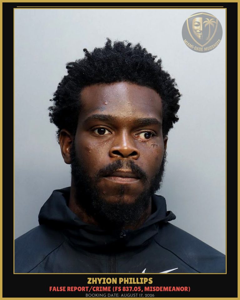 Zhyion Phillips Arrested – Miami-Dade County (August 17, 2026)