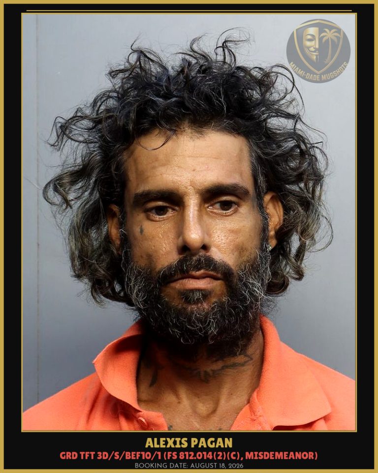 Alexis Pagan Arrested – Miami-Dade County (August 18, 2026)