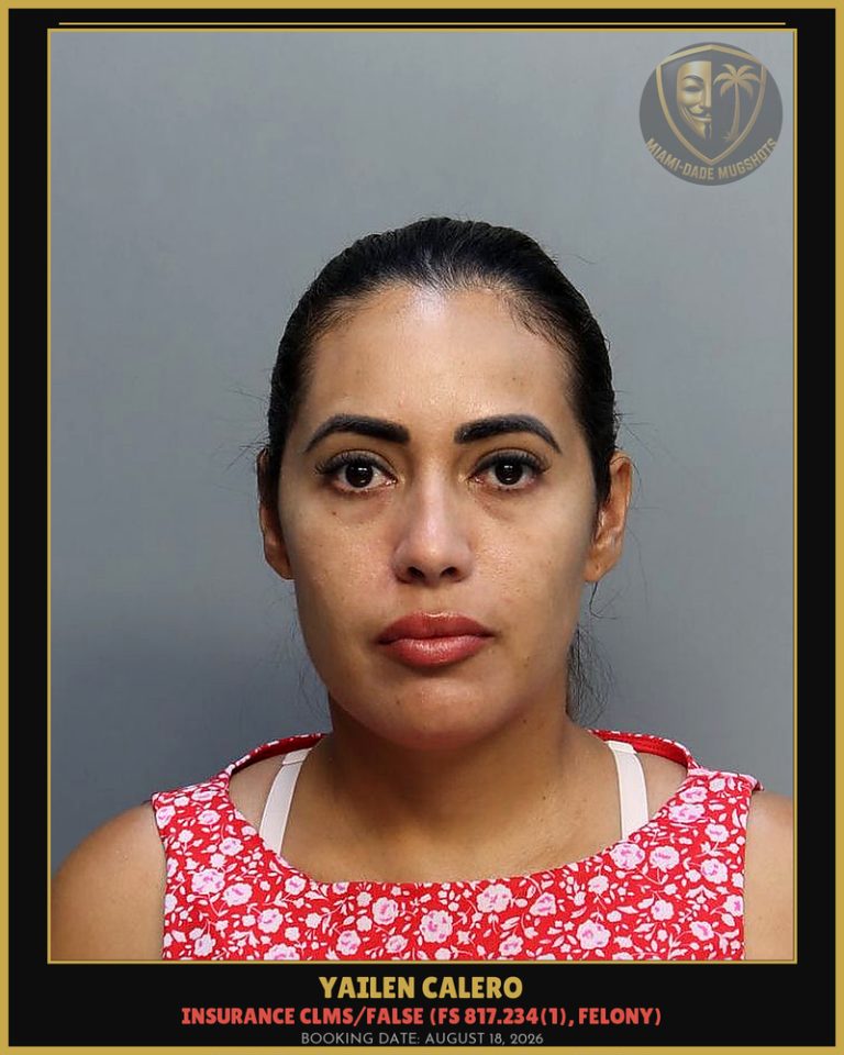 Yailen Calero Arrested – Miami-Dade County (August 18, 2026)