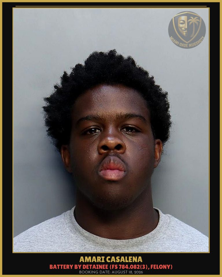 Amari Casalena Arrested – Miami-Dade County (August 18, 2026)
