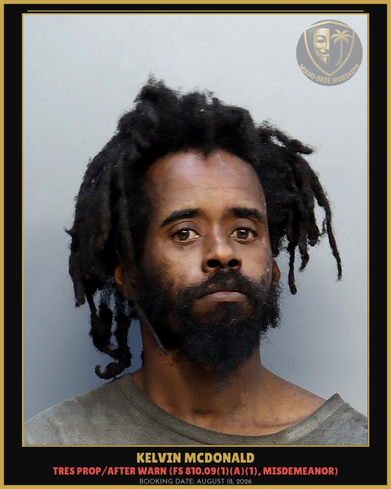 Kelvin Mcdonald Arrested – Miami-Dade County (August 18, 2026)