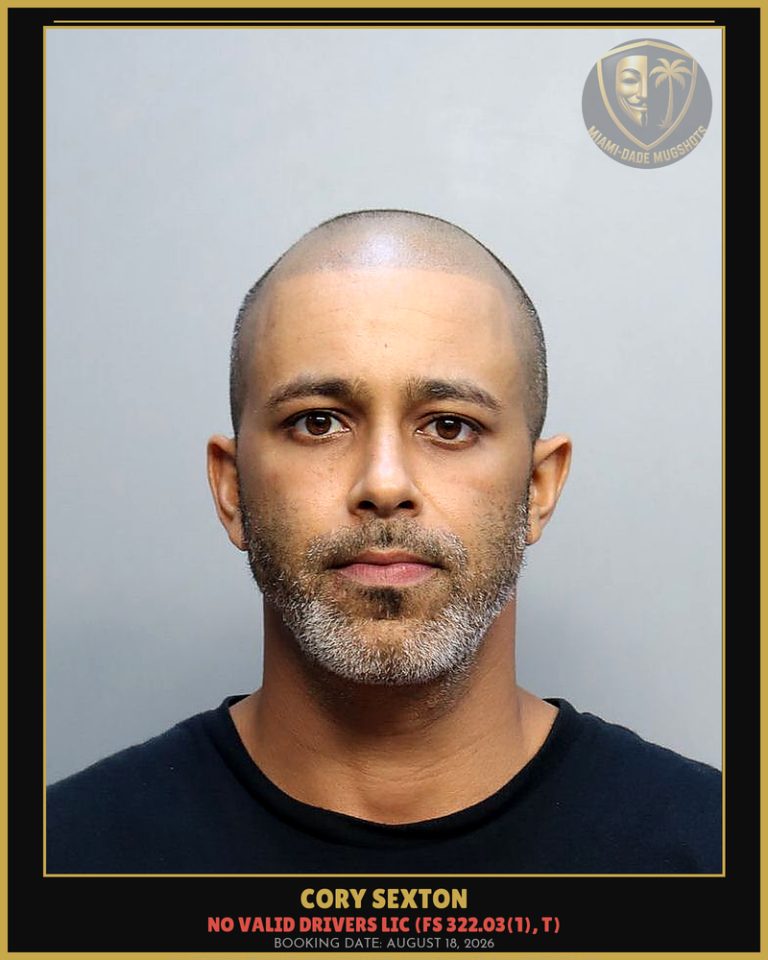 Sexton Cory Burton Arrested – Canna/POSN/20+ – Miami-Dade County (August 18, 2026)