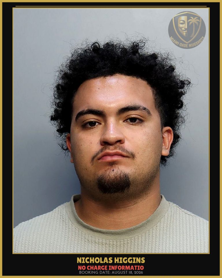 Nicholas Higgins Arrested – Miami-Dade County (August 18, 2026)