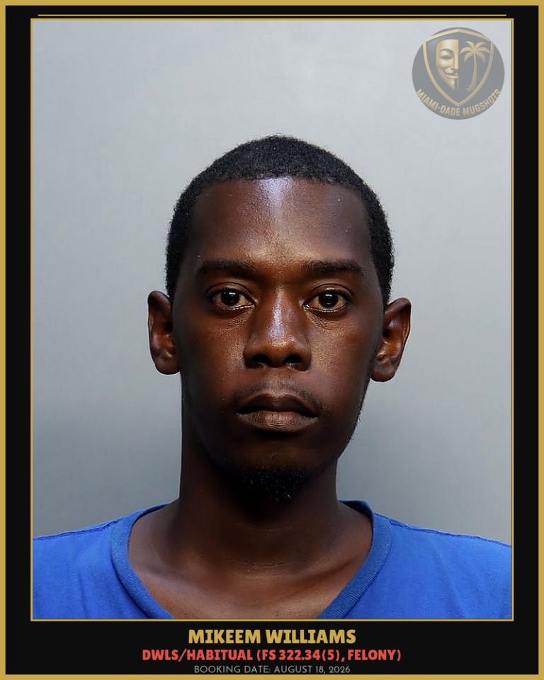 Mikeem Williams Arrested – Miami-Dade County (August 18, 2026)