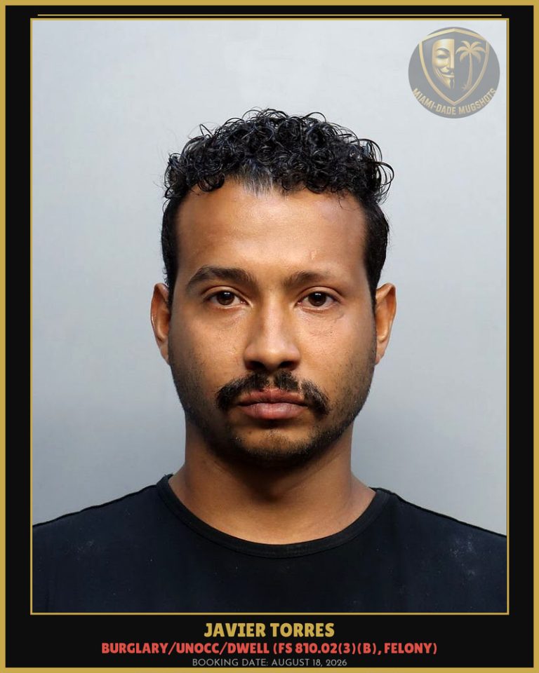 Javier Torres Arrested – Miami-Dade County (August 18, 2026)