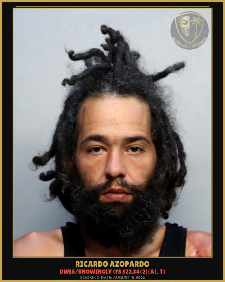 Ricardo Azopardo Arrested – Miami-Dade County (August 18, 2026)