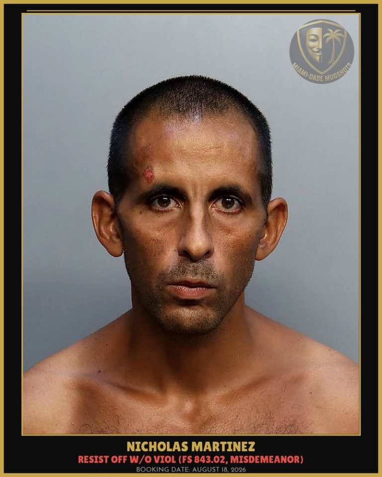 Nicholas Martinez Arrested – Miami-Dade County (August 18, 2026)