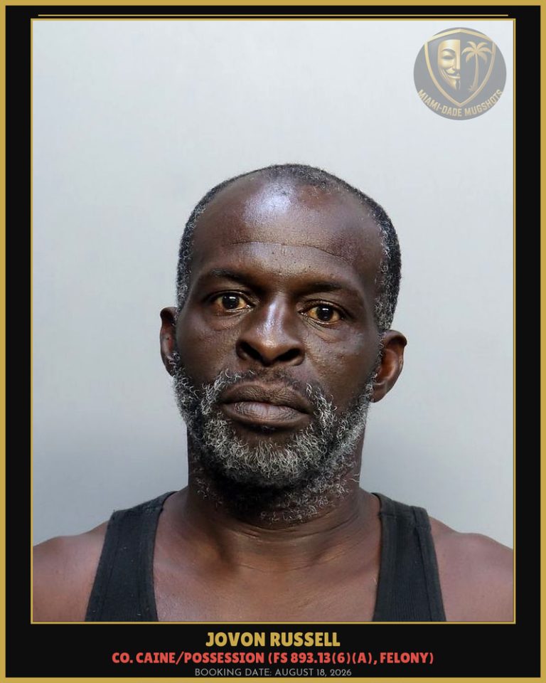 Jovon Russell Arrested – Miami-Dade County (August 18, 2026)