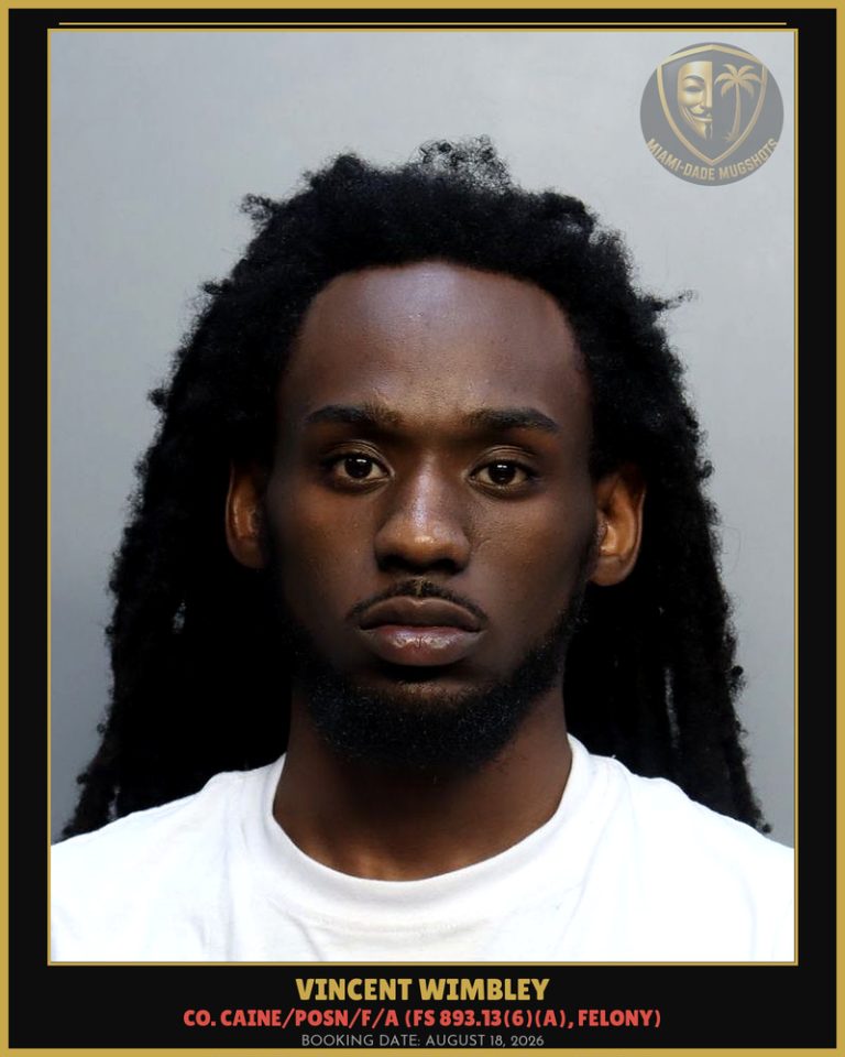 Vincent Wimbley Arrested – Miami-Dade County (August 18, 2026)