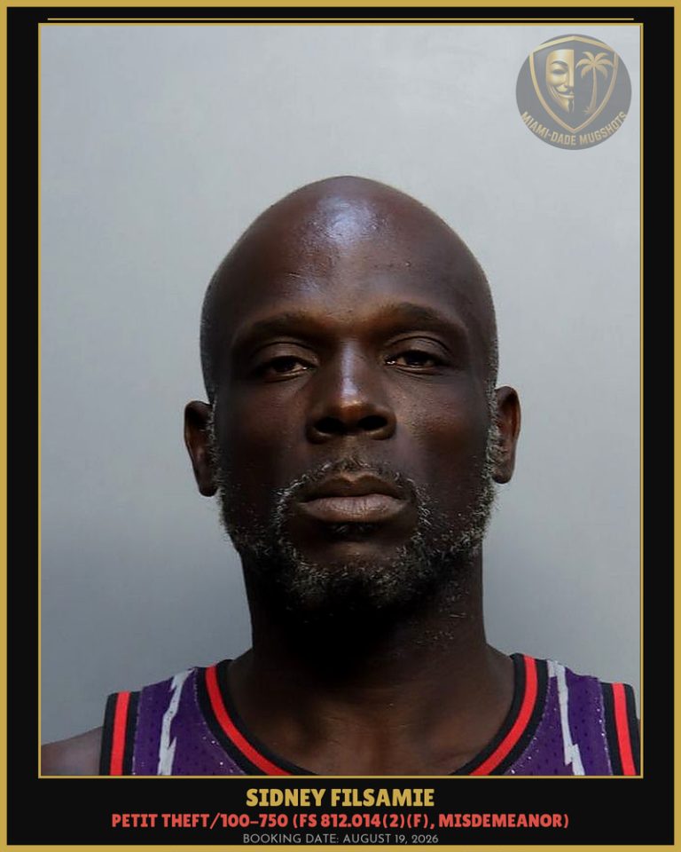 Sidney Filsamie Arrested – Miami-Dade County (August 19, 2026)