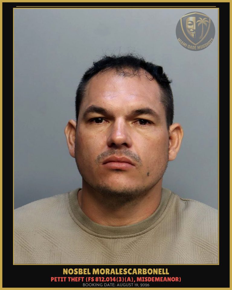 Nosbel Moralescarbonell Arrested – Miami-Dade County (August 19, 2026)