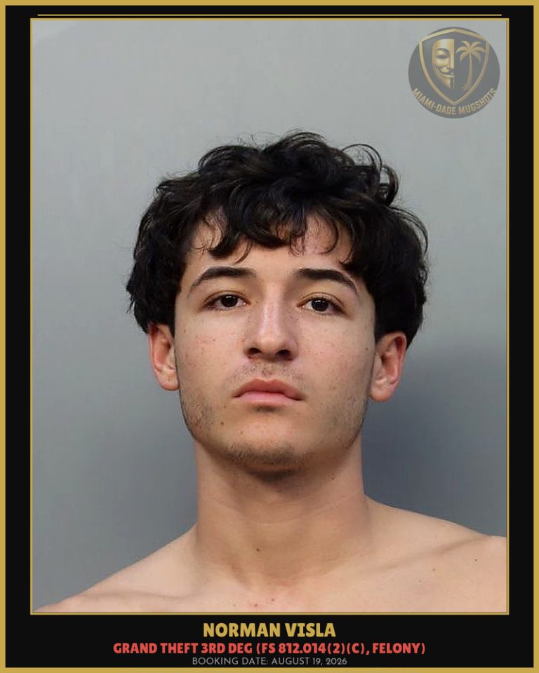 Norman Visla Arrested – Miami-Dade County (August 19, 2026)