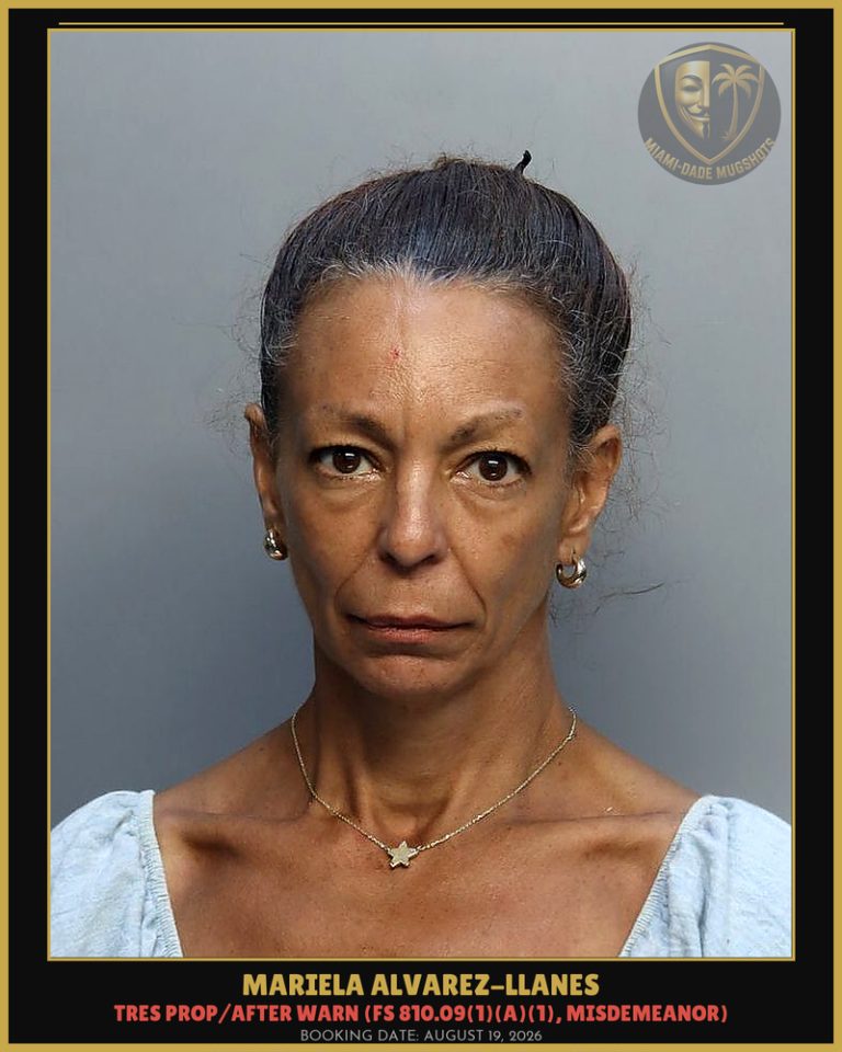 Mariela Alvarez-Llanes Arrested – Miami-Dade County (August 19, 2026)