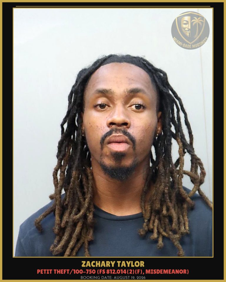 Zachary Taylor Arrested – Miami-Dade County (August 19, 2026)
