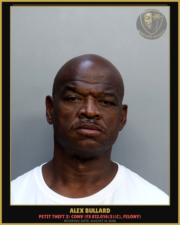 Alex Bullard Arrested – Miami-Dade County (August 19, 2026)