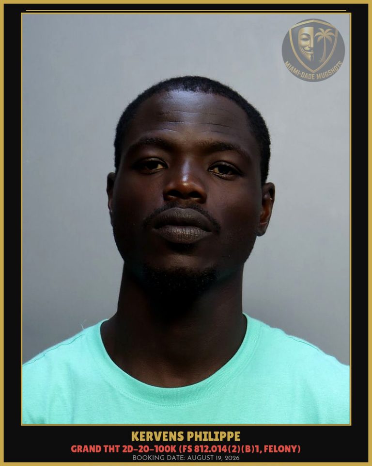 Kervens Philippe Arrested – Miami-Dade County (August 19, 2026)