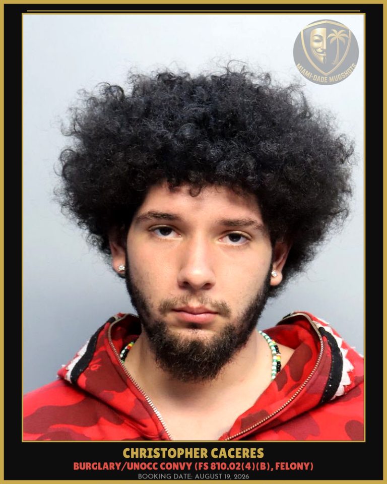 Christopher Caceres Arrested – Miami-Dade County (August 19, 2026)