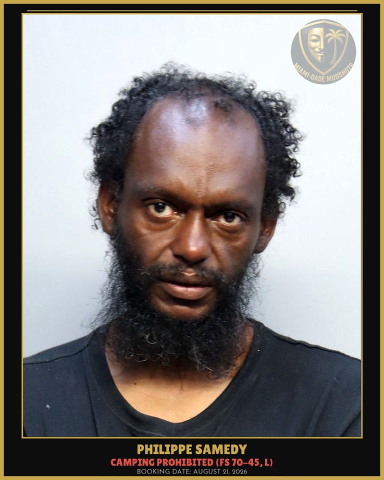 Philippe Samedy Arrested – Miami-Dade County (August 21, 2026)