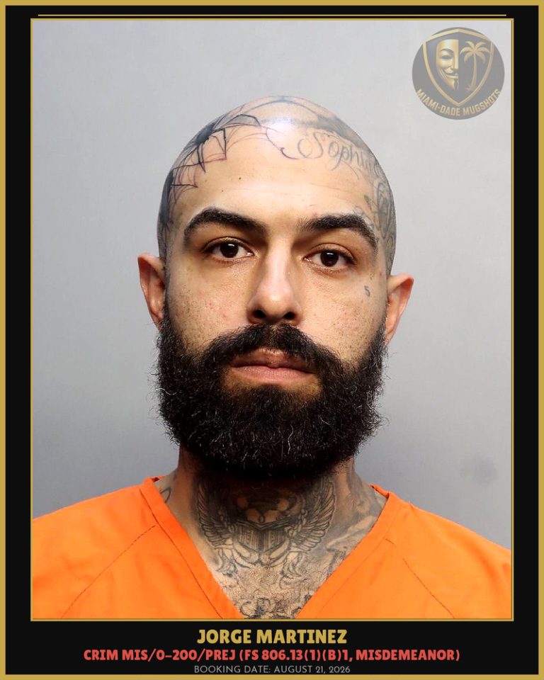 Jorge Martinez Arrested – Miami-Dade County (August 21, 2026)