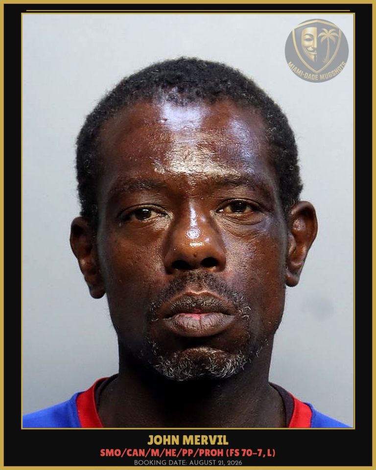 John Mervil Arrested – Miami-Dade County (August 21, 2026)