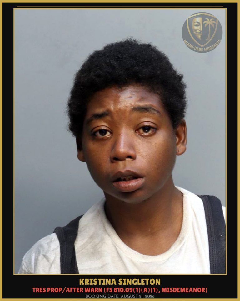 Kristina Singleton Arrested – Miami-Dade County (August 21, 2026)