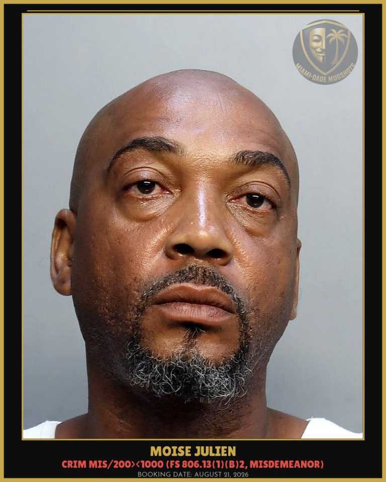 Moise Julien Arrested – Miami-Dade County (August 21, 2026)