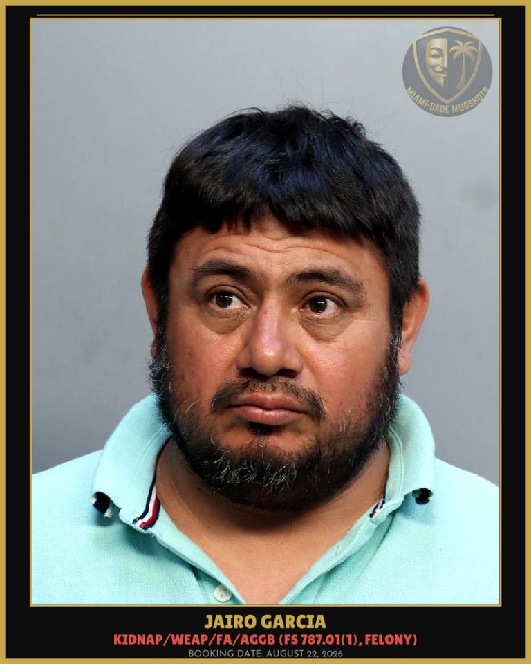 Jairo Garcia Arrested – Miami-Dade County (August 22, 2026)