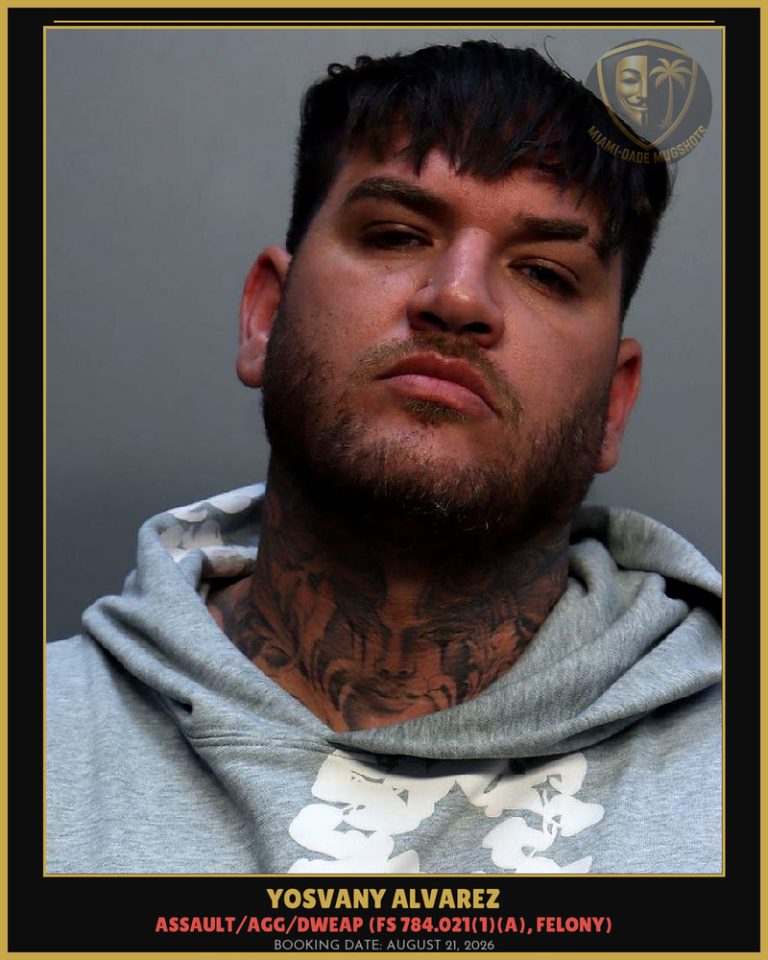 Yosvany Alvarez Arrested – Miami-Dade County (August 21, 2026)