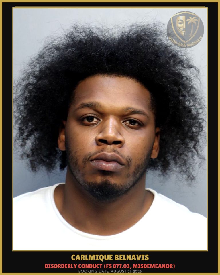 Carlmique Belnavis Arrested – Miami-Dade County (August 21, 2026)