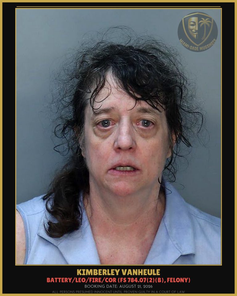 Kimberley Vanheule Arrested – Miami-Dade County (August 21, 2026)