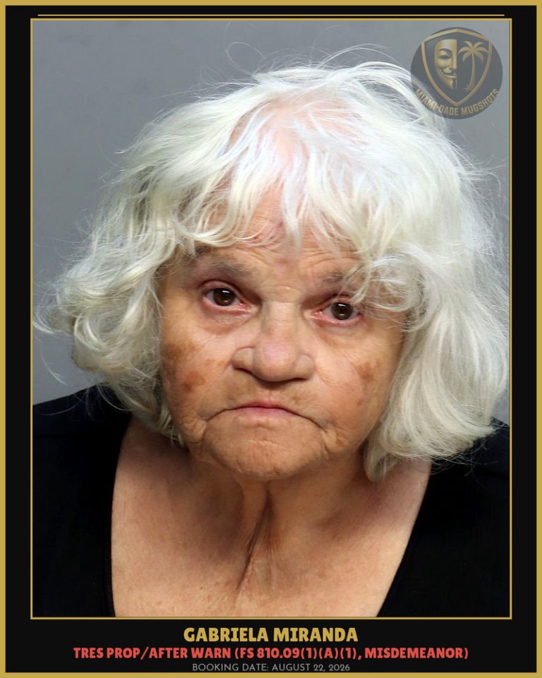 Gabriela Miranda Arrested – Miami-Dade County (August 22, 2026)