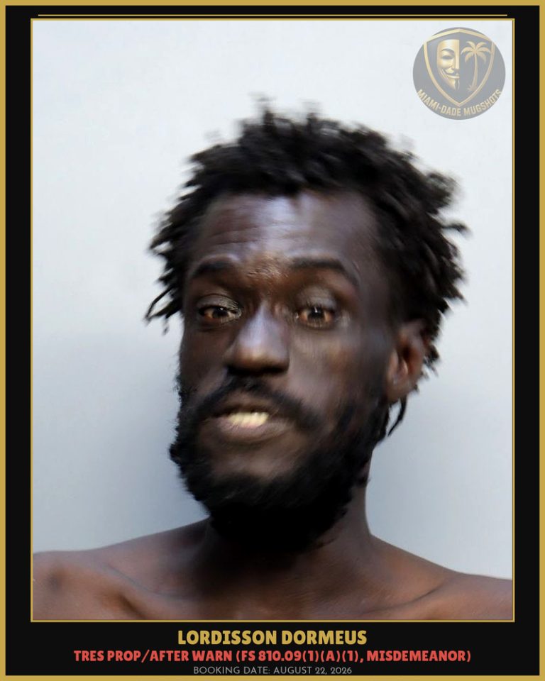 Lordisson Dormeus Arrested – Miami-Dade County (August 22, 2026)