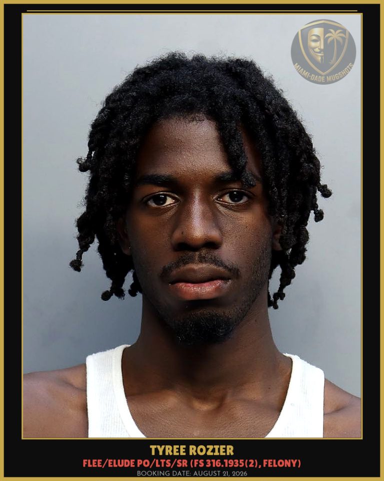 Tyree Rozier Arrested – Miami-Dade County (August 21, 2026)