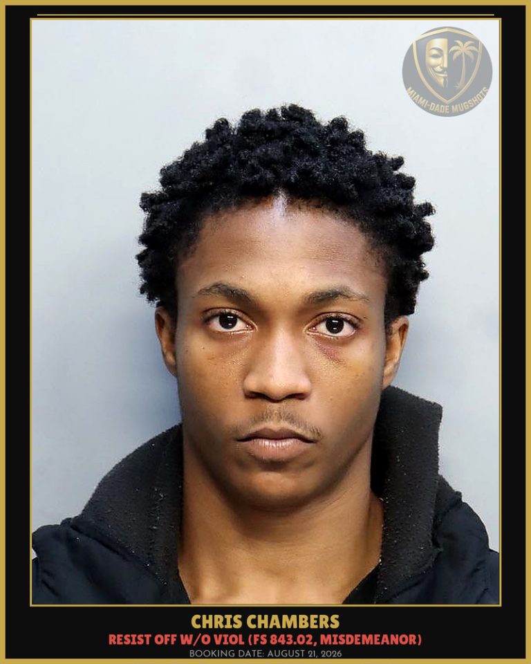 Chris Chambers Arrested – Miami-Dade County (August 21, 2026)