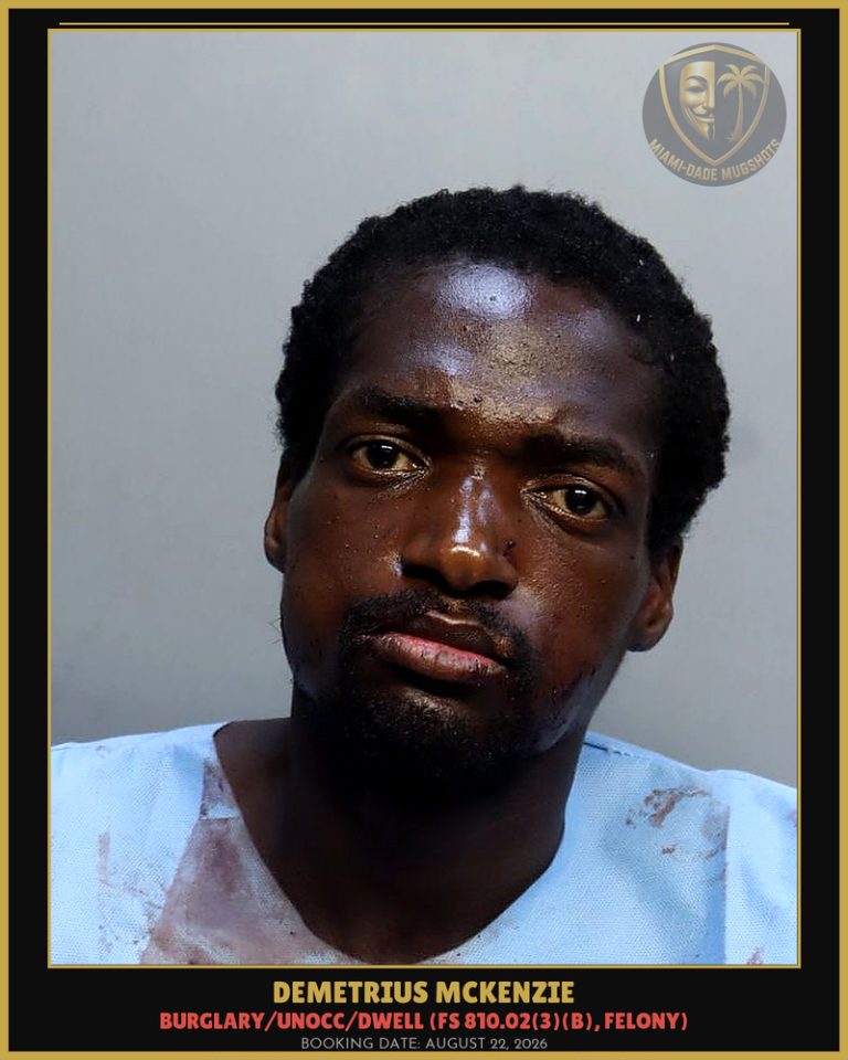 Demetrius Mckenzie Arrested – Miami-Dade County (August 22, 2026)