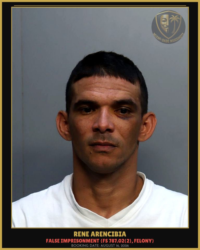 Rene Arencibia Arrested – Miami-Dade County (August 16, 2026)